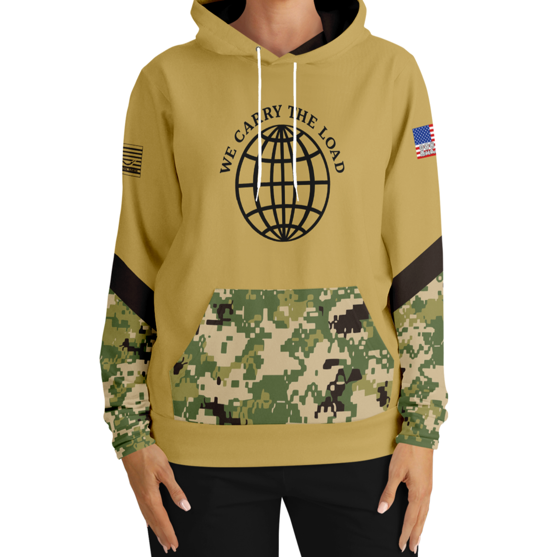 We Carry the Load Hoodie - Tan Camo