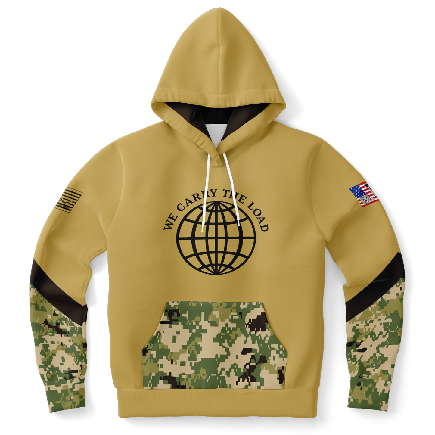 We Carry the Load Hoodie - Tan Camo